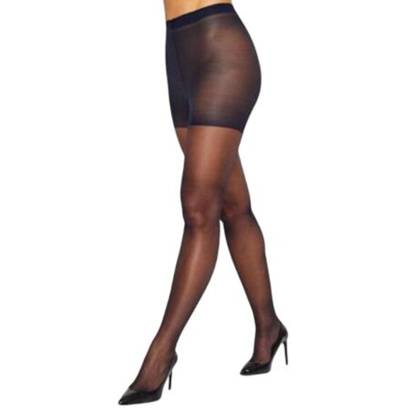 Hanes Silk Reflections Control Top Reinforced Toe Pantyhose Sz AB Classic Navy - Picture 8 of 10